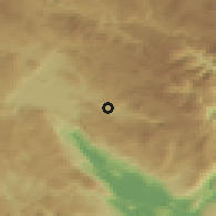 Shaded relief of the 52 km around Bastaji, drawn from the GMTED2010 grid