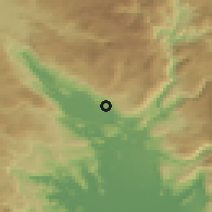 Shaded relief of the 52 km around Gradina, drawn from the GMTED2010 grid