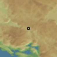 Shaded relief of the 52 km around Grahovo, drawn from the GMTED2010 grid