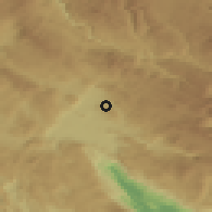 Shaded relief of the 52 km around Granice, drawn from the GMTED2010 grid