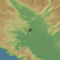 Shaded relief of the 52 km around Grbavci, drawn from the GMTED2010 grid