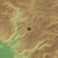 Shaded relief of the 52 km around Grbi Do, drawn from the GMTED2010 grid