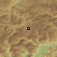 Shaded relief of the 52 km around Hoti, drawn from the GMTED2010 grid