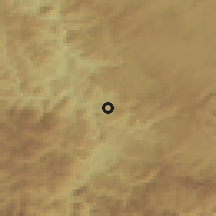Shaded relief of the 52 km around Jagoče, drawn from the GMTED2010 grid