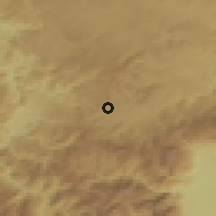 Shaded relief of the 52 km around Kalače, drawn from the GMTED2010 grid
