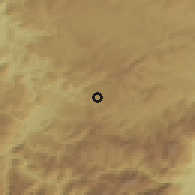 Shaded relief of the 52 km around Kalica, drawn from the GMTED2010 grid