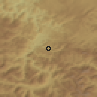 Shaded relief of the 52 km around Kaludra, drawn from the GMTED2010 grid