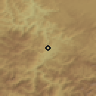 Shaded relief of the 52 km around Beran Selo, drawn from the GMTED2010 grid