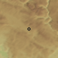 Shaded relief of the 52 km around Kazanci, drawn from the GMTED2010 grid