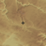 Shaded relief of the 52 km around Komarnica, drawn from the GMTED2010 grid