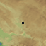Shaded relief of the 52 km around Koravlica, drawn from the GMTED2010 grid