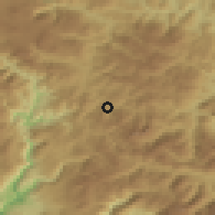 Shaded relief of the 52 km around Kos, drawn from the GMTED2010 grid