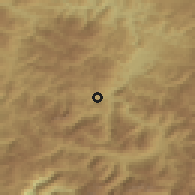 Shaded relief of the 52 km around Kralje, drawn from the GMTED2010 grid