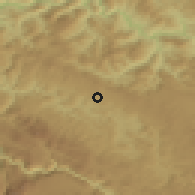 Shaded relief of the 52 km around Krćevina, drawn from the GMTED2010 grid