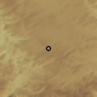 Shaded relief of the 52 km around Kruščica, drawn from the GMTED2010 grid
