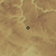 Shaded relief of the 52 km around Bezuje, drawn from the GMTED2010 grid