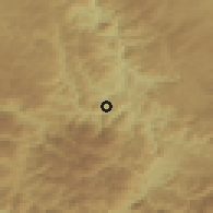 Shaded relief of the 52 km around Kruševo, drawn from the GMTED2010 grid