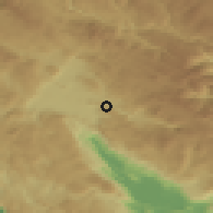 Shaded relief of the 52 km around Laz, drawn from the GMTED2010 grid