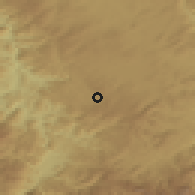 Shaded relief of the 52 km around Lazovići, drawn from the GMTED2010 grid