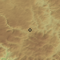 Shaded relief of the 52 km around Lepenac, drawn from the GMTED2010 grid