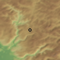 Shaded relief of the 52 km around Lijeva Rijeka, drawn from the GMTED2010 grid
