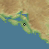 Shaded relief of the 52 km around Lješevići, drawn from the GMTED2010 grid