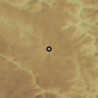 Shaded relief of the 52 km around Ljutići, drawn from the GMTED2010 grid