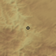 Shaded relief of the 52 km around Lozna, drawn from the GMTED2010 grid