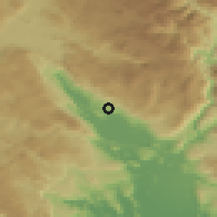 Shaded relief of the 52 km around Lubovo, drawn from the GMTED2010 grid