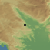 Shaded relief of the 52 km around Malenza, drawn from the GMTED2010 grid