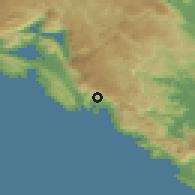Shaded relief of the 52 km around Markovići, drawn from the GMTED2010 grid