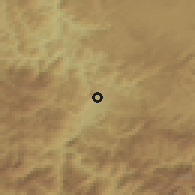 Shaded relief of the 52 km around Mašte, drawn from the GMTED2010 grid