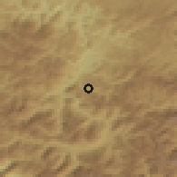 Shaded relief of the 52 km around Mezgalji, drawn from the GMTED2010 grid