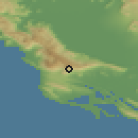 Shaded relief of the 53 km around Mide, drawn from the GMTED2010 grid