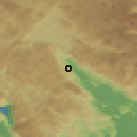 Shaded relief of the 52 km around Milojevići, drawn from the GMTED2010 grid