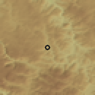 Shaded relief of the 52 km around Muslići, drawn from the GMTED2010 grid