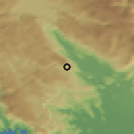 Shaded relief of the 52 km around Musterovići, drawn from the GMTED2010 grid