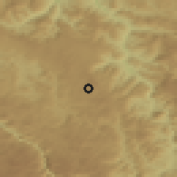 Shaded relief of the 52 km around Obarde, drawn from the GMTED2010 grid