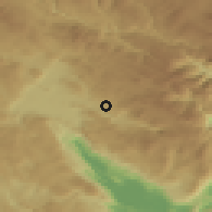 Shaded relief of the 52 km around Oblatno, drawn from the GMTED2010 grid