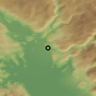 Shaded relief of the 52 km around Omerbožovići, drawn from the GMTED2010 grid