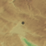 Shaded relief of the 52 km around Orah, drawn from the GMTED2010 grid