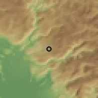Shaded relief of the 52 km around Orahovo, drawn from the GMTED2010 grid