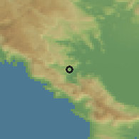 Shaded relief of the 53 km around Orahovo, drawn from the GMTED2010 grid