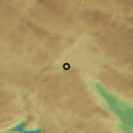 Shaded relief of the 52 km around Orlina, drawn from the GMTED2010 grid