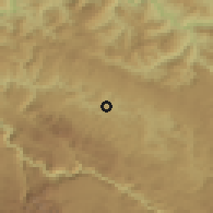 Shaded relief of the 52 km around Orlja, drawn from the GMTED2010 grid