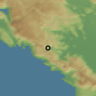 Shaded relief of the 53 km around Ovtočići, drawn from the GMTED2010 grid