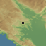 Shaded relief of the 52 km around Parci, drawn from the GMTED2010 grid
