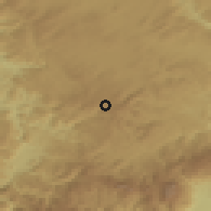 Shaded relief of the 52 km around Paučina, drawn from the GMTED2010 grid
