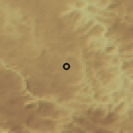 Shaded relief of the 52 km around Bliškovo, drawn from the GMTED2010 grid