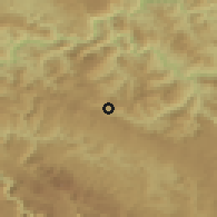 Shaded relief of the 52 km around Poblaće, drawn from the GMTED2010 grid